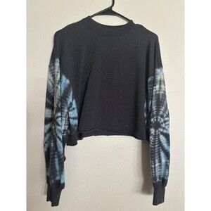 VICTORIA'S SECRET XS Tie Dye Cropped Crewneck Long Sleeve Cotton Hipster Boho